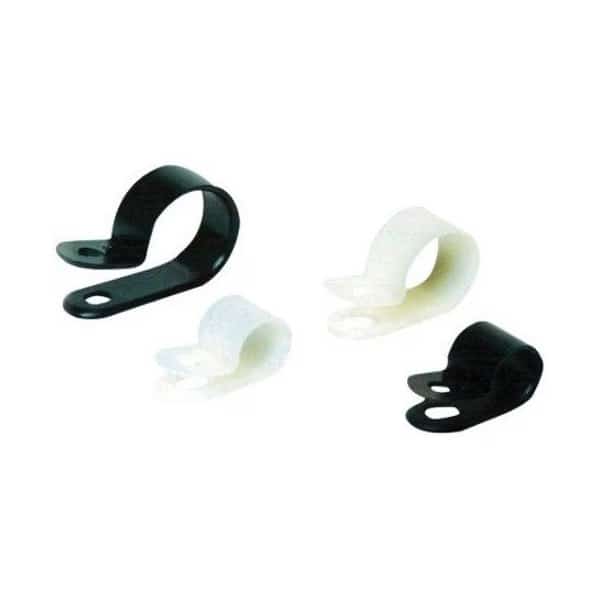 Cable Clamp, Nylon 6/6, 3/4 in Bundle Dia., White, 100 PK