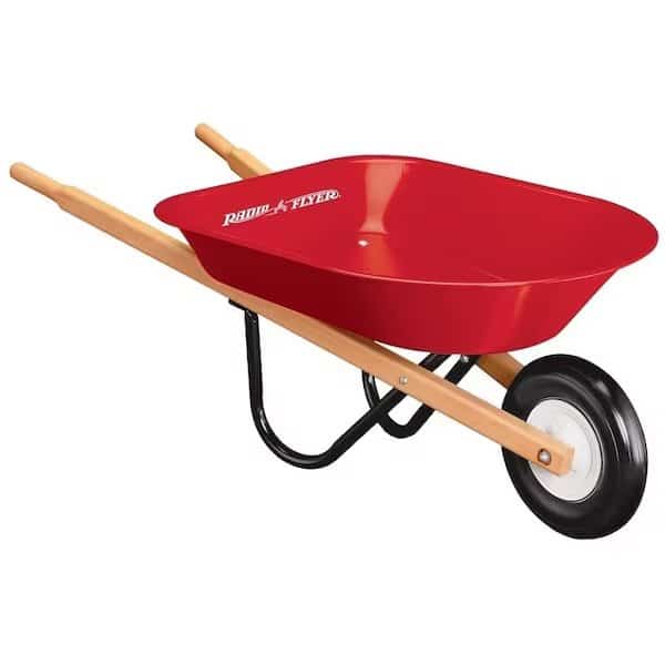 RADIO FLYER 40 Wheelbarrow, 30 lb Volume, Steel