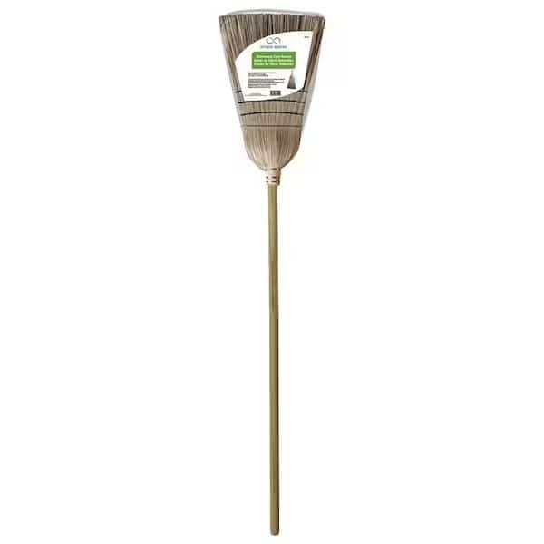 Warehouse Broom, 12 in Sweep Face, 18 in L Trim, Fiber Bristle, 5514 in L, Hardwood Handle