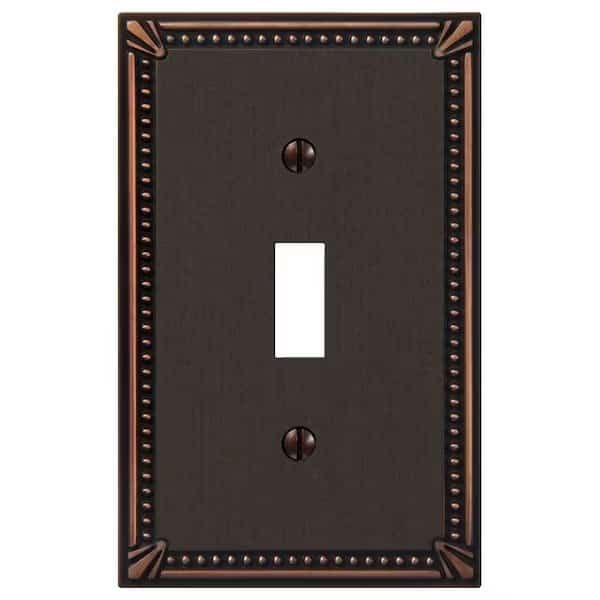 Switch Wallplate, 1 Gang, Metal, Aged Bronze
