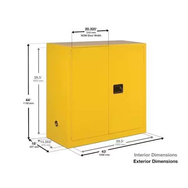 30 gal, 1 Shelves, 18-Gauge Steel, 43 in W x 44 in H x Beige