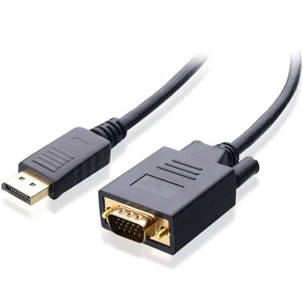 6 ft. 2m Displayport to VGA Adapter Converter - Black