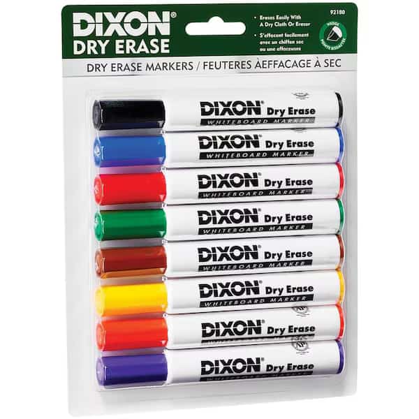 Dry Erase Markers Wedge Tip, 8 Colors Per Set, 2 Sets Per Pack, PK16, 16PK