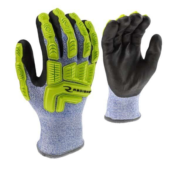 Hi-Vis Cold Protection Cut-Resistant Gloves, Acrylic Terry Lining, M,