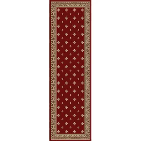 9 ft. 3 in. x 12 ft. 6 in. Ankara Pin Dot Red