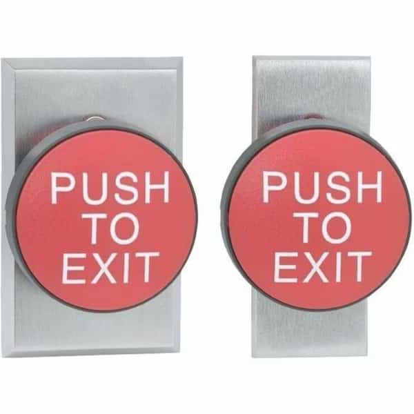 Push to Exit Button, Red, Steel