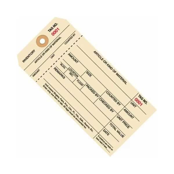 1 Part Inv. Tag 5000-5999 #8 6-1/4L x 3-1/8W 1000/Pk