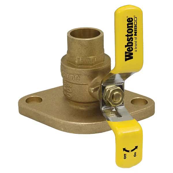 1/2" Flanged 3-Way Brass Ball Valve