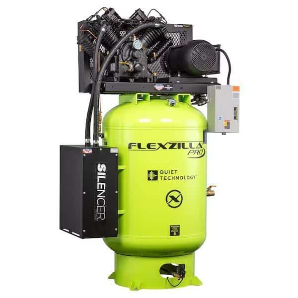 AirComprsr w/Silencer,Station,5HP,80Gal,, Mfr#: FXS10V120V3-230, FLEXZILLA PRO