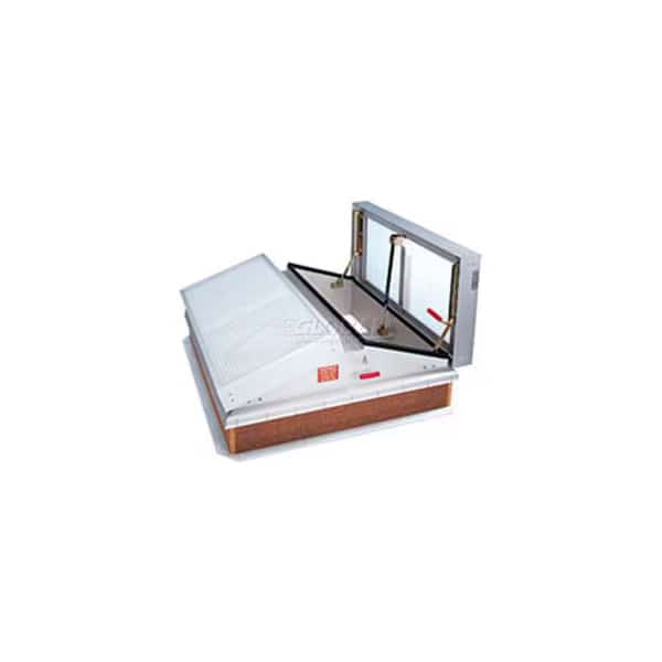 Bilco Daylighting Smoke Vent LV-6096B, Double Leaf, Translucent Aluminum, 96"L X 60"W