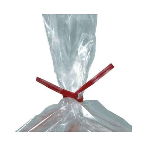Plastic Twist Ties, 7" x 5/32", Red, PK2000
