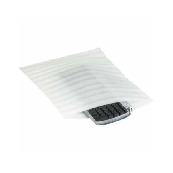 Flush Cut Foam Pouches, 5" x 6", White, PK500