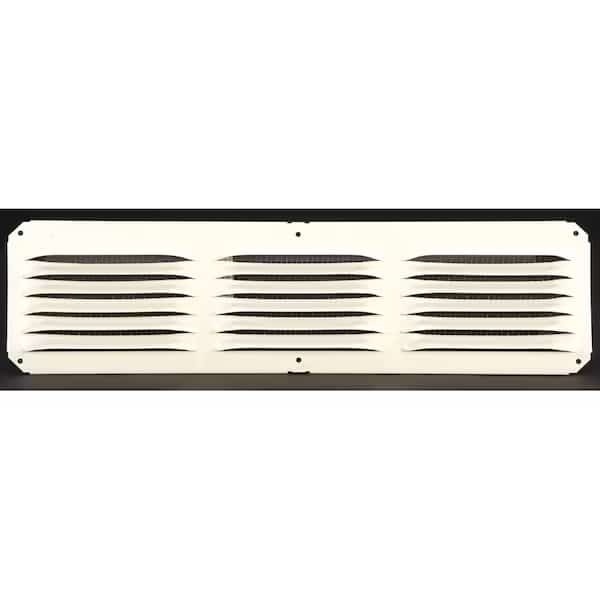 LomanCool Cornice Vent, 4 in L, 16 in W, 25 sqft Net Free Ventilating Area, Aluminum, White