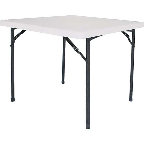 Simple Spaces BT036X001A Square Folding Table, 660 lb Weight Capacity, White