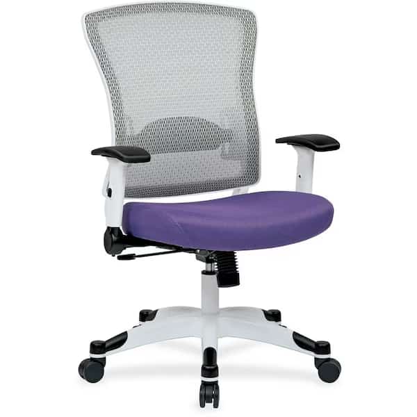 Managerial Chair Desk Chair, Adjustable Arms, 18-3/4" to 23" Height, Fabric, Purple