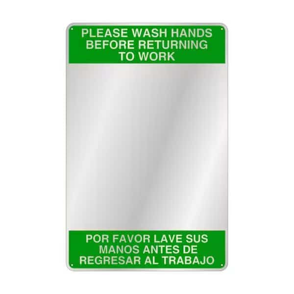 Indoor Safety Mirror, Acrylic, 19 in.W