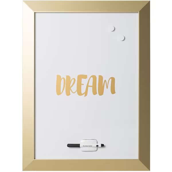 Magnetic Dry-Erase, "Dream" Quote, Gold Metallic Frame, 18" X 24"
