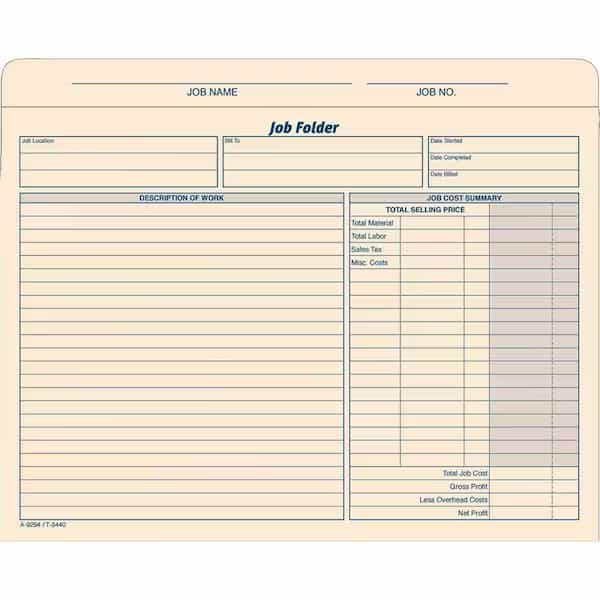 Tops Job Folder File Jackets, 25-3/4" x 9-1/2", Manila, 20/Pack