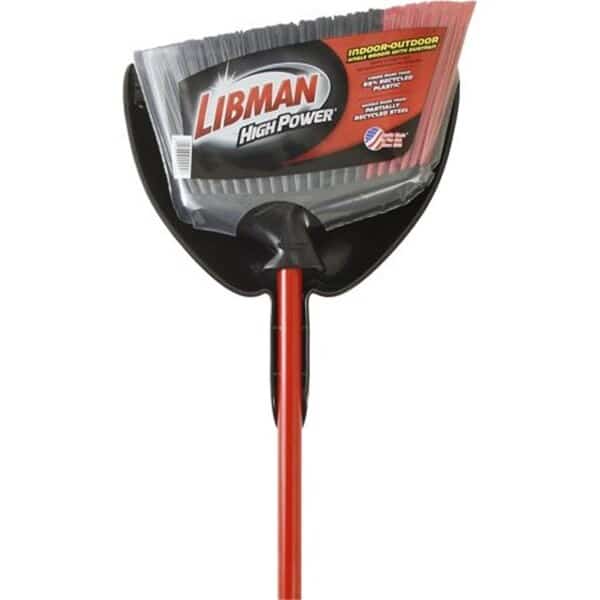 13.75 in. High Power Stiff Recycled PET Broom with Dustpan