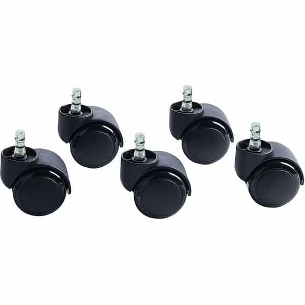 Master Mfg Co Noiseless Futura Chair Mat Casters, Black, 5PK
