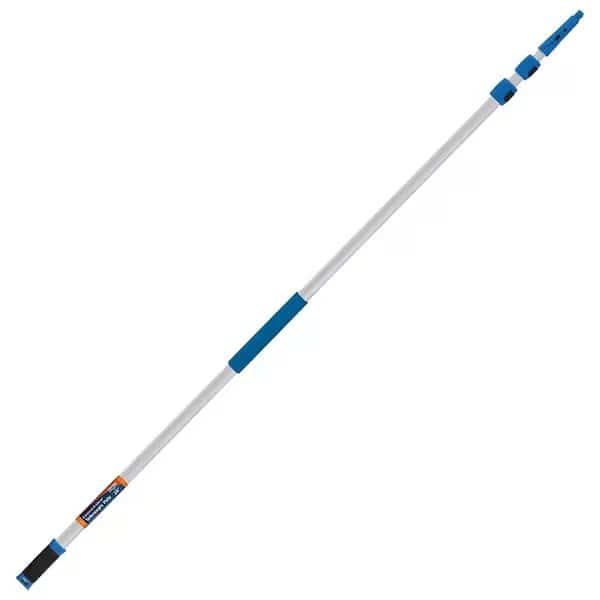 Telescopic Pole with Locking Cone and QuickFlip Clamps, 6 ft Min Pole L, 18 ft Max Pole L