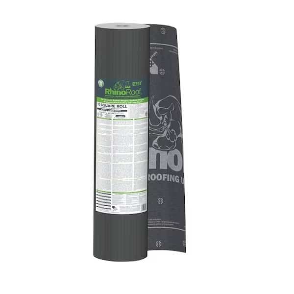 INTERWRAP RHINOROOF Roof Underlayment Roll, 286 ft L, Synthetic, Gray