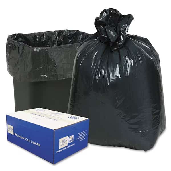10 gal Trash Bags, 24 in x 23 in, Light-Duty, 0.6 mil, Black, 500 PK