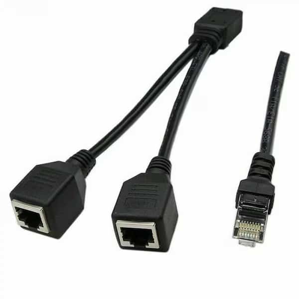 RJ45 CAT6/5 Male to 2 Female LAN Ethernet Network Splitter Coupler Adapter Cable
