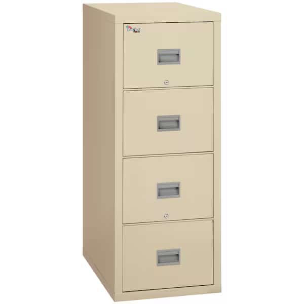 17-3/4" W 4 Drawer File Cabinet, Parchment, Letter