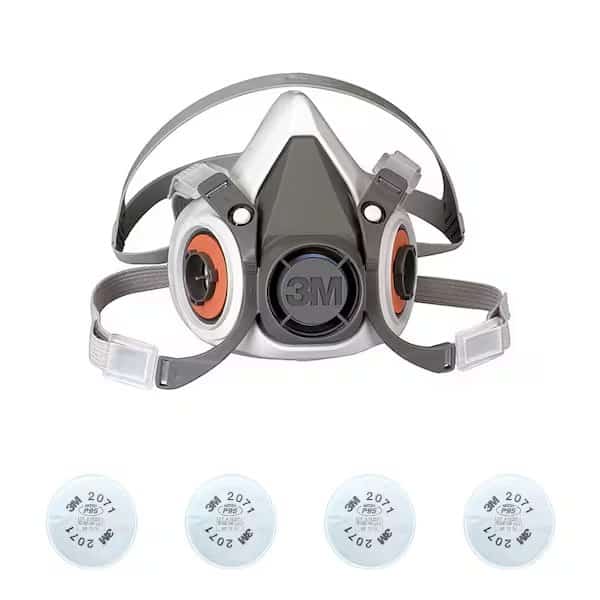 Half Mask Respirator Kit: 4 Cartridges Included, P95 Filter, Thermoplastic Elastomer, Size M