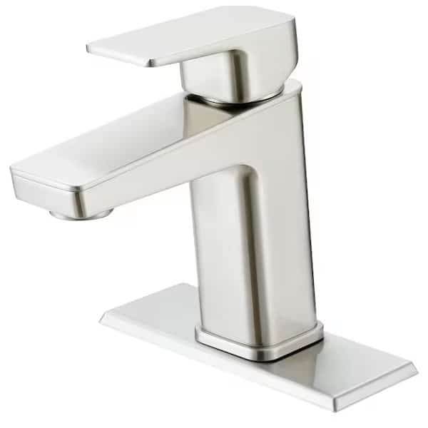 Lavatory Faucet, 12 gpm, 1Faucet Handle, 1, 3Faucet Hole, MetalPlastic, Brushed Nickel
