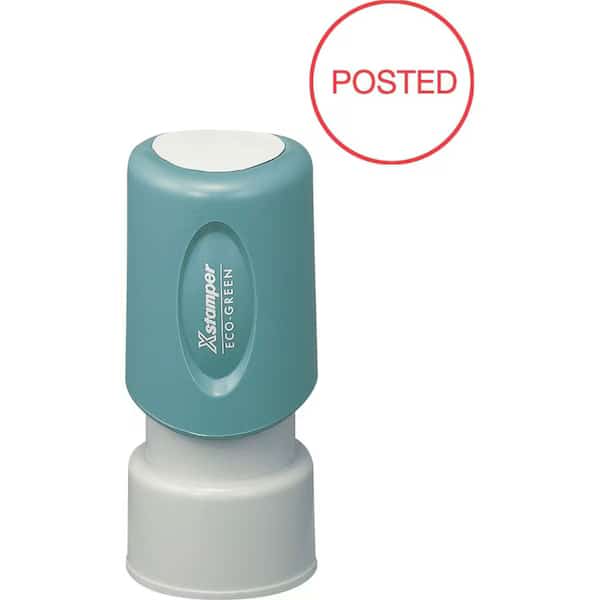 Xstamper Pre-Inked Message Stamp, POSTED, 5/8" Diameter, Red