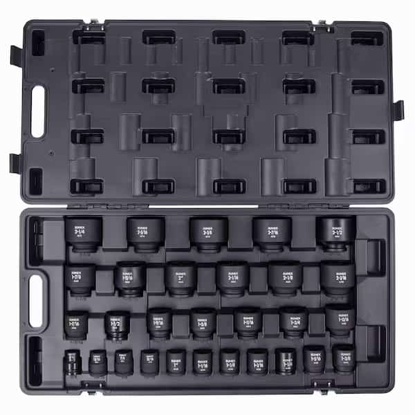 3/4" Drive Impact Socket Set, SAE, 29 pcs