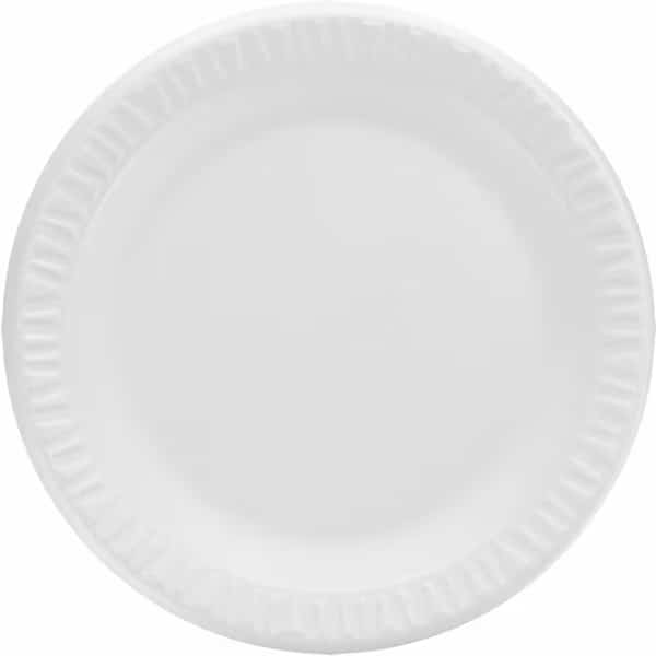 Foam, Plate, Round, 9", White, PK500