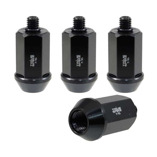 LUG NUTS 716 Inch x 20 Thread Size 60 Degree Conical Acorn 153 Inch Overall Length Black Stee
