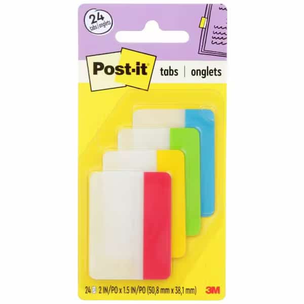 Flag,Postit,2"X1.5",Assorted,PK24, Mfr#: 686-ALYR, POST-IT