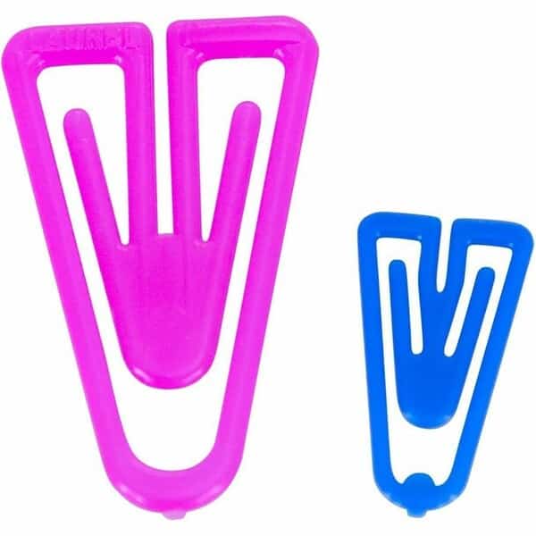 Plastiklips Paper Clips, Assorted Sizes + Colors, PK945
