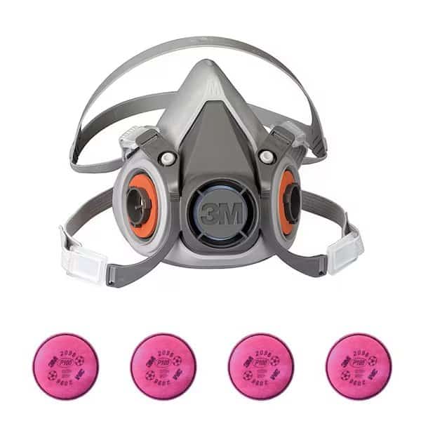 Half Mask Respirator Kit: Includes 4 Filters, Nuisance Acid Gas/P100, Magenta, 6000 Series, Size M