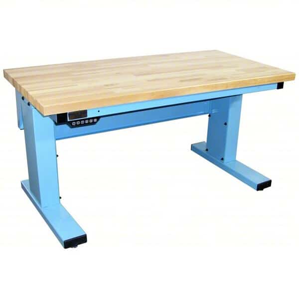 Workstation, Adjust, Solid Maple, Lt Blue