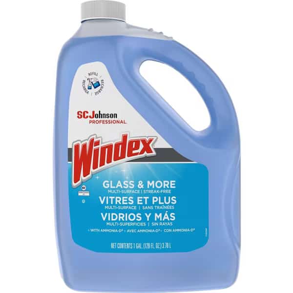 Liquid Glass and Surface Cleaner, 1 gal, Blue, Unscented, Jug
