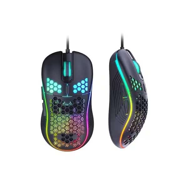 USB RGB Gaming Mouse, Honeycomb Lightweight Programmable Wired Gaming Mouse 7200DPI