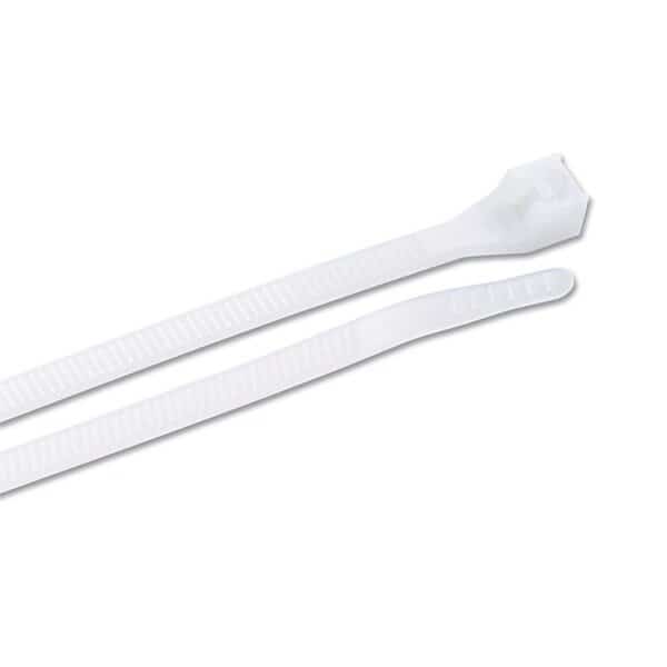 Cable Tie, 6 in L, 1-3/8 in Max Bundle Dia., Natural, Nylon 6/6, 30 lb Strength