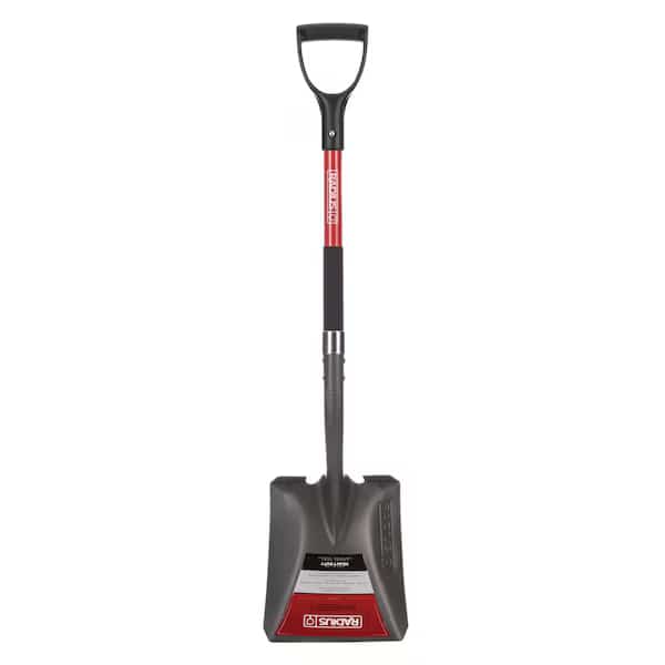 Premium D-Handle Square-Point Shovel, Steel Shaft