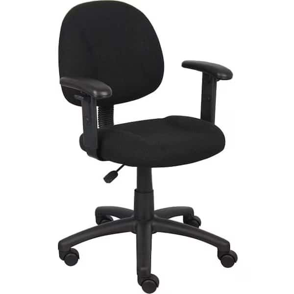 Boss Deluxe Posture Chair with Adjustable Arms Black