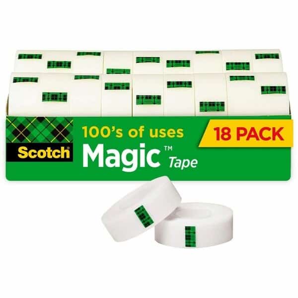 34W Magic Tape, No Color, 18PK, Scotch, Mfr#: MMM810K18CP