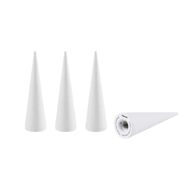 LUG NUTS Painted White Billet Aluminum 73 Millimeter Length 20 Millimeter Width Spike Style Se