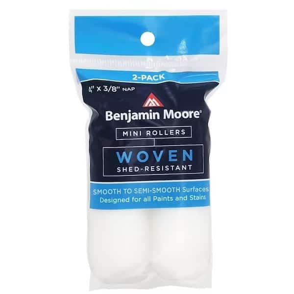 Woven Mini Roller Cover, 38 in Thick Nap, 4 in L, White, Benjamin Moore, Mfr#: U66301-018