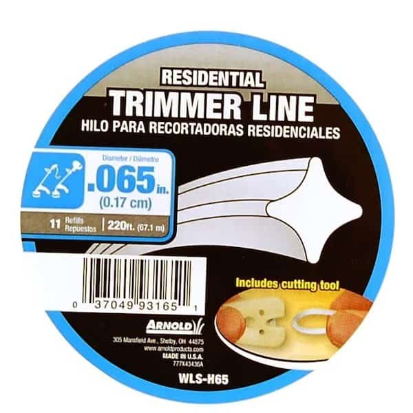 Trimmer Line, 0065 in Dia, 220 ft L, Nylon