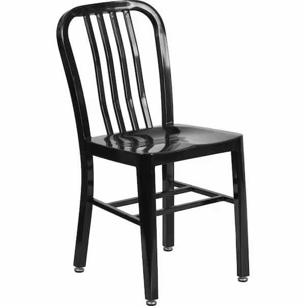 Gael Commercial Grade Black Metal Indoor-Outdoor Chair, FLASH FURNITURE, Mfr# CH-61200-18-BK-GG
