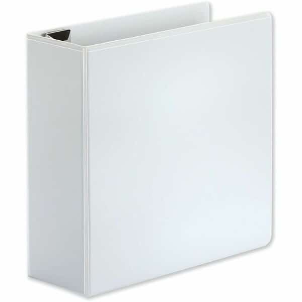 Universal One Comfort Grip Deluxe Plus D-Ring View Binder, 4" Capacity, 8-1/2 x 11, White